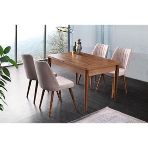 Vella Eettafel | Melamine Gecoat | Plastic Poten | 130x75x80cm