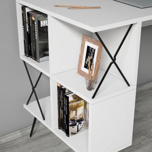 Woody Fashion Bureau | 120cm Breedte | 100% Melamine Gecoat | Wit Zwart