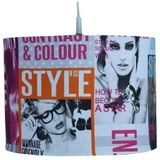 Hanglamp Fashion - Fuchsia - 100% Katoen - Versiering van Modebladen
