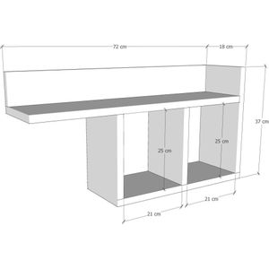 Kalune Gele Wandplank | Melamine Gecoat | 72x37x18 cm