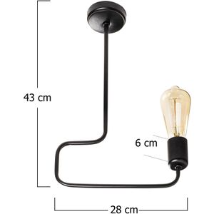 Opviq Kroonluchter | Metalen behuizing | 28x6 cm | 43 cm Hoogte | E27 fitting | Zwart