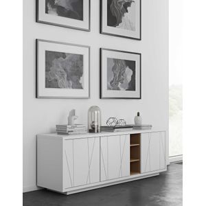 Dressoir Niche met dessin - wit/eik