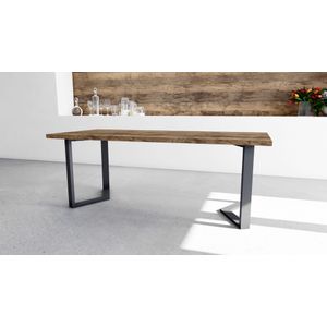 Eettafel Stout - 90x180x74,40 cm - Donkerbruin/spaanplaat