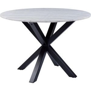 Eettafel Hennie ø110cm - wit marmer