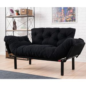 Sofa-bed met 2 zitplaatsen | Comfortabel en stijlvol | Zwart