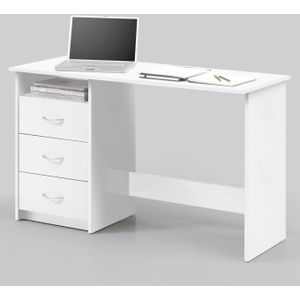 Bureau Adriano 123cm met 3 lades - wit