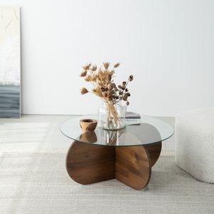 Ronde salontafel Woody Fashion | Ø75 x 35 cm | Walnut-design