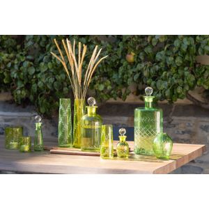 Karaf bladeren glas groen medium assortiment van twee