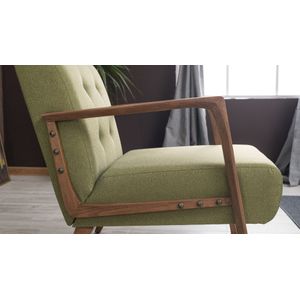 Del Sofa Vleugelstoel | Groen Polyester | Beukenhouten Frame