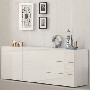 Dressoir Matis 170 cm-hoogglans wit