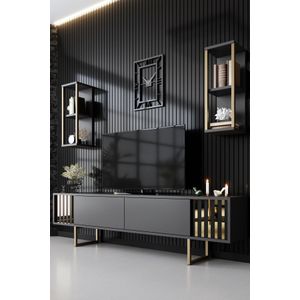 tv-meubel Woody Fashion | 180 x 30 x 48 cm | Anthracite Black