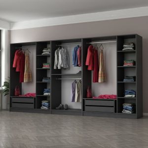 Woody Garderobe | Antraciet | 100% Melamine