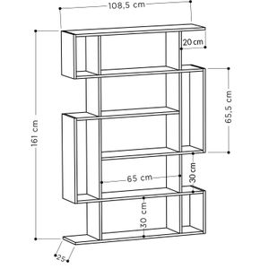 Open boekenkast Héline | 110 x 25,5 x 161 cm | Sonoma eik/antraciet