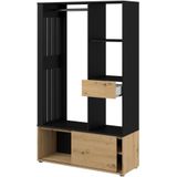 Garderobe Ghislain 1 deur & 1 lade - Japanse eik/zwart