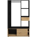 Garderobe Ghislain 1 deur & 1 lade - Japanse eik/zwart