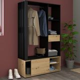 Garderobe Ghislain 1 deur & 1 lade - Japanse eik/zwart