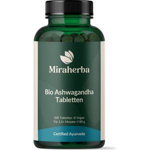 Miraherba Biologische Ashwagandha Tabletten - 200 Tabletten