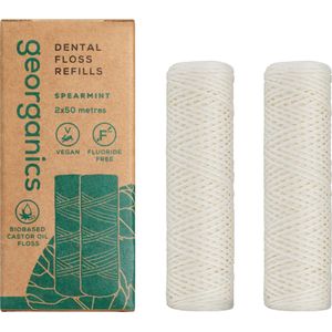 Georganics – Flosdraad navulling - Spearmint - Composteerbaar - Veganistisch - Plasticvrij