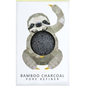 The Konjac Sponge Company Rainforest Sloth Mini Face Puff with Bamboo Charcoal - 1 Stuk