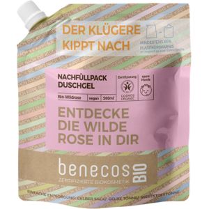 benecosBIO Douchegel "Entdecke die wilde Rose in dir" - Navulling 500 ml
