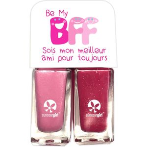 Suncoat - Girl Duo Best Friend Forever - Waterlak - 12 Gratis Roze/Rood met Goudkleurige Pailletten