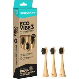 happybrush ECO VIBE 3 Opzetborstels van Bamboe - 1 Stuk