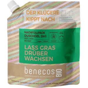 benecosBIO 2-in-1 Douchegel "Lass Gras drüber wachsen" - Navulling 500 ml