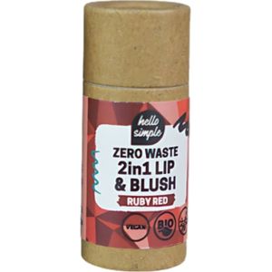 hello simple Zero Waste 2 in 1 Ruby Red Lip Balm & Blush - 5 g