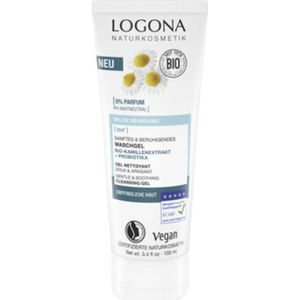LOGONA - PUR - Milde en Rustgevende Reinigingsgel - 100 ml - Biologisch Kamille-extract en Probiotica
