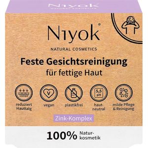 Niyok - Vaste Gezichtsreiniging - Zink Complex - 80 g - Gezichtszeep voor Vettige Huid - Veganistisch
