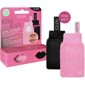 Glov - Kiss&kiss Set van 2 - Lippenverzorging - Zacht Roze en Zwart - Exfoliërende Handschoenen