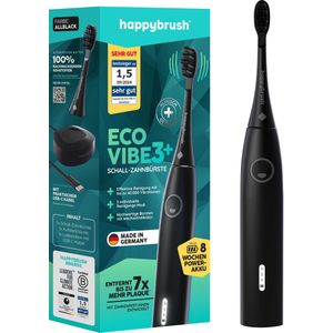 happybrush - Eco Vibe 3+ - Elektrische Tandenborstel - Allblack - 100 Dagen Testen