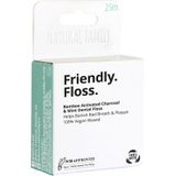 The Natural Family Co. - Friendly Floss - Flosdraad - 25M - Vegan Charcoal en Munt Smaak