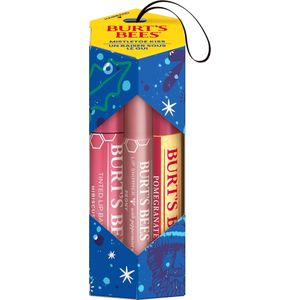 Burt's Bees - Mistletoe Kiss - Cadeauset - Pioenroos Lip Shimmer - Hibiscus Lippenbalsem - Granaatappel Lippenbalsem