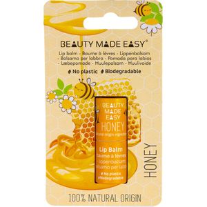 BEAUTY MADE EASY - Lippenbalsem - Honey - Biologisch Afbreekbare Papieren Buis