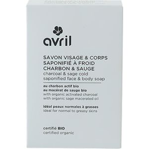 Avril Cold Saponified Face & Body Soap Charcoal & Sage - Charcoal & Sage