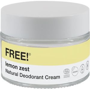 FREE! Organics Natural Deodorant Cream Lemon Zest - 50 g
