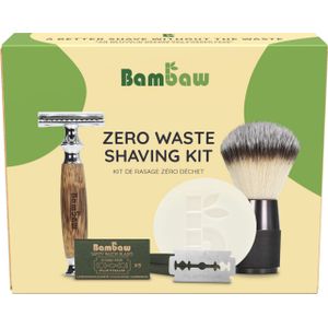Bambaw - Milieuvriendelijk Scheerset - Zwart - Premium Unisex Veiligheidsrazor met 15 Zwedse Stalen Bladen en Scheerzeep