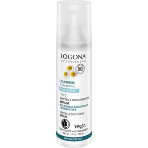 LOGONA - PUR - Huidverzorgingsserum - 30 ml - Zacht en Rustgevend met Biologische Kamille-extracten en Probiotica
