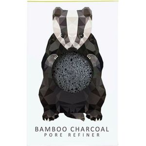 Konjac Mini Pore Refiner Woodland Badger with Bamboo Charcoal - 1 Stuk