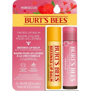 Burt's Bees - Lippenbalsem - 2 x 4,25 g - Bijenwas en Getinte Hibiscus