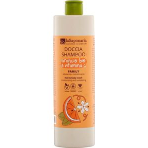 La Saponaria Family 2in1 Shampoo & Douchegel, Biologische Sinaasappel en Vitamine C - 500 ml