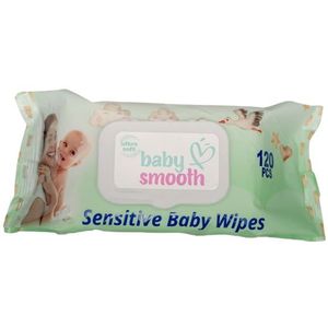 Baby Smooth Billendoekjes Sensitive Parfum Vrij 120 Stuks (Green)