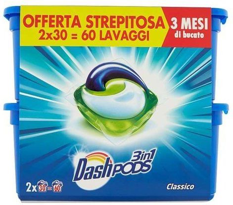 Dash Wasmiddelcapsules 3 in 1 Classic 60 Stuks