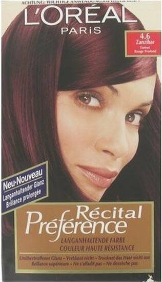 L'Oreal Haarverf Recital Préférence Haarverf 4.6 Zanzibar Dieprood