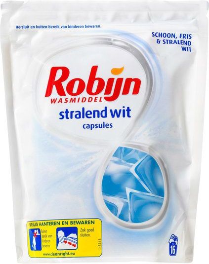 Robijn Wascapsules Stralend Wit 16 Stuks