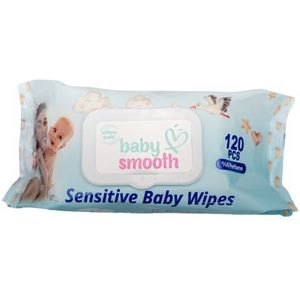 Baby Smooth Billendoekjes Sensitive Parfum Vrij 120 Stuks (Bleu)