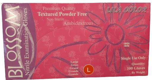 Nitril Handschoenen Poeder Vrij Lila 100 Stuks Maat L (Blossom)
