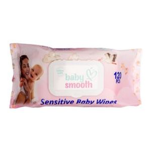 Baby Smooth Billendoekjes Sensitive Parfum Vrij 120 Stuks (Roze)