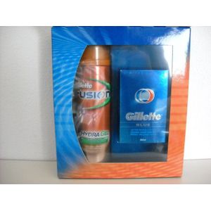 Gillette Fusion Hydra Scheergel + Blue After Shave Lotion Geschenkverpakking